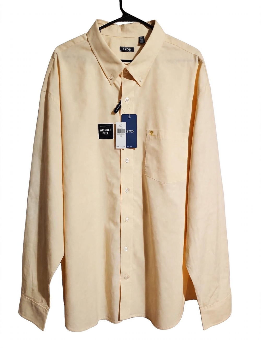 Izod Men’s Button-Down Shirt in Pale Yellow